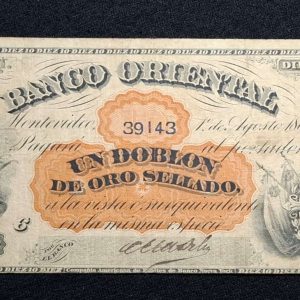 Uruguay - 1867 - Banco Oriental - 10 Pesos - VG - Num. 39143