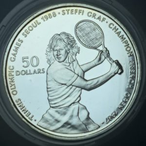 Niue - 1987 - 50 dólares - km#6 - Steffi Graf / Olimpiadas de Seúl - país exótico - Plata - BU