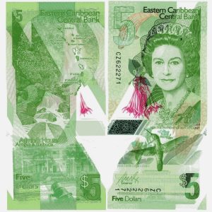 Caribe del Este - 2020 - 5 Dólares - Polímero - Unc