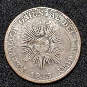 Uruguay - 1854 - 20 Centésimos - **COBRE CLÁSICO** - Cobre, 21.5g, ø 38mm KM# 7 - CG##11.1.A