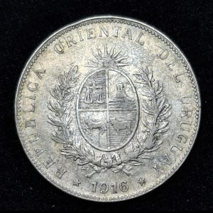 Uruguay - 1916 - 50 Centésimos - Plata 0.900, 12.5g, ø 30mm KM# 22 - CG##39