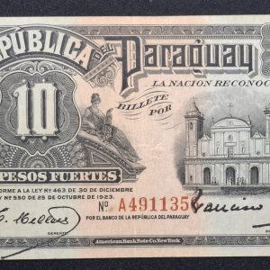 Paraguay - 1923 - 10 Pesos Fuertes - XF