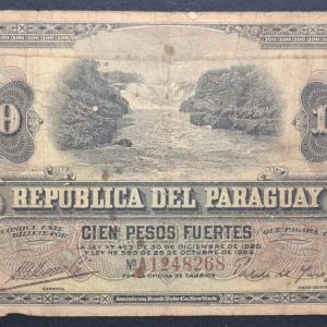 Paraguay - 1923 - 100 Pesos Fuertes - F - Muy escaso
