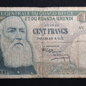 Congo Belga / Ruanda Urundi - 1960 - 100 Francos - País exótico