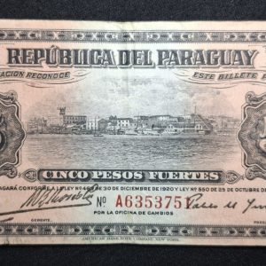 Paraguay - 1923 - 5 Pesos Fuertes