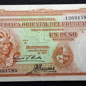 Uruguay - 1935 - Banco República - 1 Peso - CR# 9.III.7 - UNC