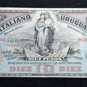 Uruguay - 1887 - Banco Italiano del Uruguay - 10 Pesos - Serie B - XF+ - Num. 28564