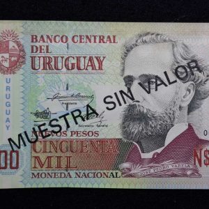 Uruguay - 1989 - Banco Central - ESPECIMEN / MUESTRA SIN VALOR - 50.000 Nuevos Pesos - RARO