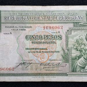 Uruguay - 1935 - Banco República - 5 Pesos - CR# 9.IV.1