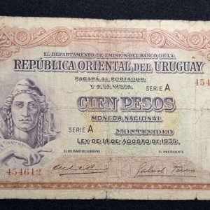 Uruguay - 1935 - Banco República - 100 Pesos - CR# 9.VII.2 - Gabriel Terra
