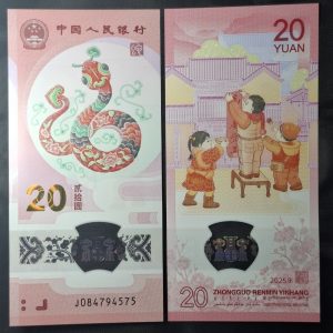 China - 2025 - 20 Yuan - Año de la Serpiente - Polimero - Unc