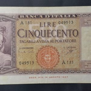 Italia - 1947 - 500 Liras - VF+