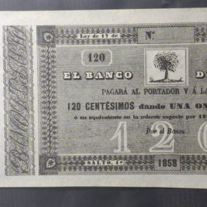 Uruguay - Bco. de Salto - 1858 - 120 Centésimos - AU