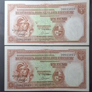 Uruguay - 1935 - 1 Peso x 2 - CR 9.III.13 - 2 Correlativos - AU