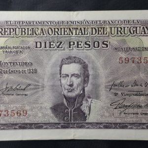 Uruguay - 1939 - 10 Pesos - C.R.#10.V.24 - Raro - VF