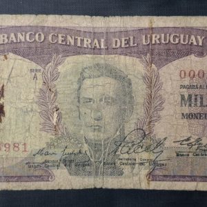 Uruguay - 1967 - 1000 Pesos - C.R.# 9.A.1.1 - Raro - F