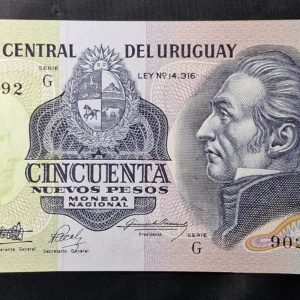 Uruguay - 1989 - 50 Nuevos Pesos - C.R.# 21GR - Reposición - No común - Unc
