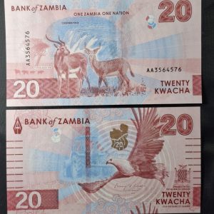 Zambia – 2024 – 20 Kwacha – Antílopes – Unc