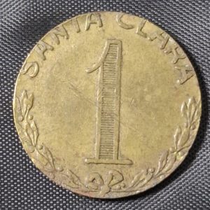 Uruguay - Ficha de Estancia - Santa Clara - Valor 1 - Latón - Cospel pequeño - 15mm
