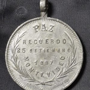 Uruguay - 1897 - Medalla del Recuerdo de la Paz - Aparicio Saravia - Peltre - Poco común
