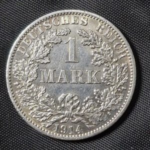 Alemania - 1914 A- 1 Marco - KM#14 - Plata - XF