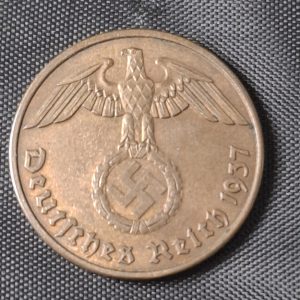 Alemania - 1937 D - 2 Pfennig - Tercer Reich - Época Nazi - Cobre - VF