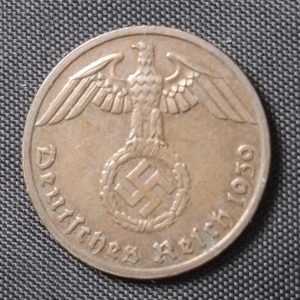 Alemania - 1939 E - 1 Pfennig - Tercer Reich - Época Nazi - Cobre - VF
