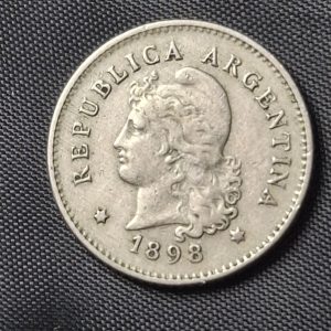 Argentina - 1898 - 10 Centavos - Níquel- VF
