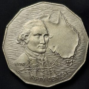 Australia - 1970 - 50 Centavos - Km#69 - Capitán Cook - Níquel- XF