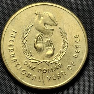 Australia - 1986 -1 Dólar - Km#87 - Año Internacional de la Paz - Bronce - XF