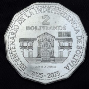 Bolivia – 2025 – 2 Bolivianos – Acero – BU