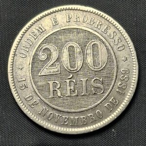 Brasil - 1889 - 200 Reis - Níquel - VF