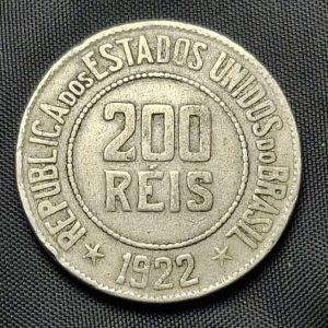 Brasil - 1922 - 200 Reis - Níquel - VF