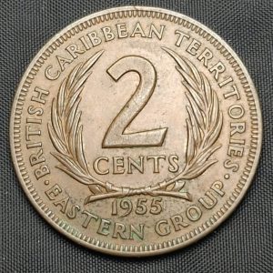 Caribe del Este - 1955 - 2 Cents - Km 3 3 - Cobre - VF