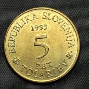 Eslovenia - 1993 - 5 Tolarjev - Km# 12 - Bronce - BU