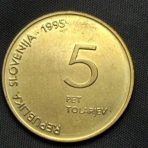 Eslovenia – 1995 – 5 Tolarjev – Km# 22 – Bronce – BU