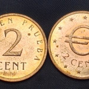 España - 1998 - 3D - Prueba de Euro - 2 Cent - Acuñada en la Casa de la Moneda y Timbre - Cobre - Unc