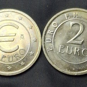 España - 1998 - 3D - Prueba de Euro - 2 Euros - Acuñada en la Casa de la Moneda y Timbre - Níquel - Unc