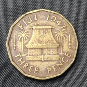 Fiji - 1947 - 3 Pence - Km#15 - Latón - VF