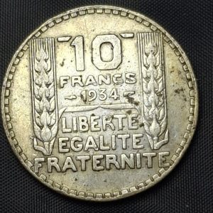 Francia - 1934 - 10 Francos - Km# 878 - Plata - XF
