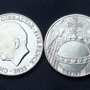 Gibraltar – 2023 – 5 Cents –  Rey Charles III – Acero - BU