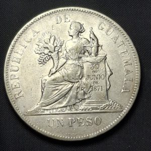 Guatemala - 1894 - 1 Peso - Km# 210 - Plata - VF