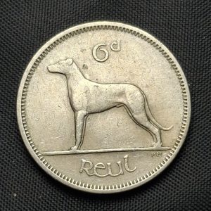 Irlanda – 1958 – 6 Pence – Km# 13a – Níquel – XF