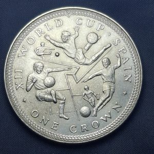 Isla de Man – 1982 – 1 Corona – Km# 93 – Fifa - España 92 - Níquel – Unc