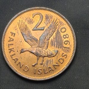 Islas Falkland - 1980 - 2 Pence - Km# 3 - Cobre - Unc