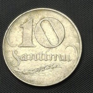 Letonia - 1922 - 10 Santimu - Km# 4 - Níquel - XF