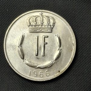 Luxemburgo - 1966 - 1 Franco - Km# 55 - Níquel - Unc