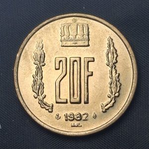 Luxemburgo - 1982 - 20 Francos - Km# 58 - Bronce - Unc