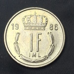 Luxemburgo - 1986 - 1 Franco - Km# 59 - Níquel - Unc