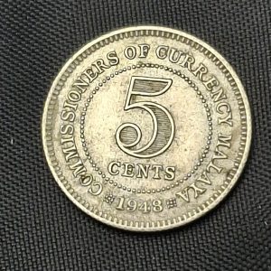 Malaya - 1948 - 5 Cents - Km# 7 - Níquel - XF